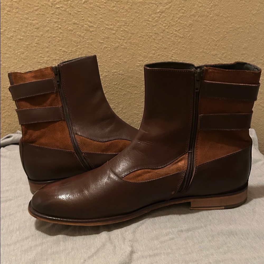 Ben Sherman brown leather and suede boots size 12 EUC with no box - Picture 4 of 9